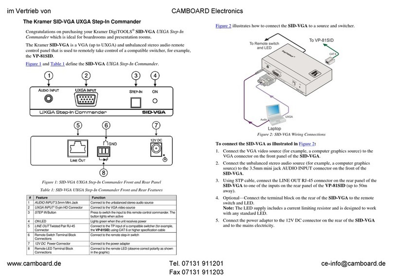 Kramer SID-VGA User manual