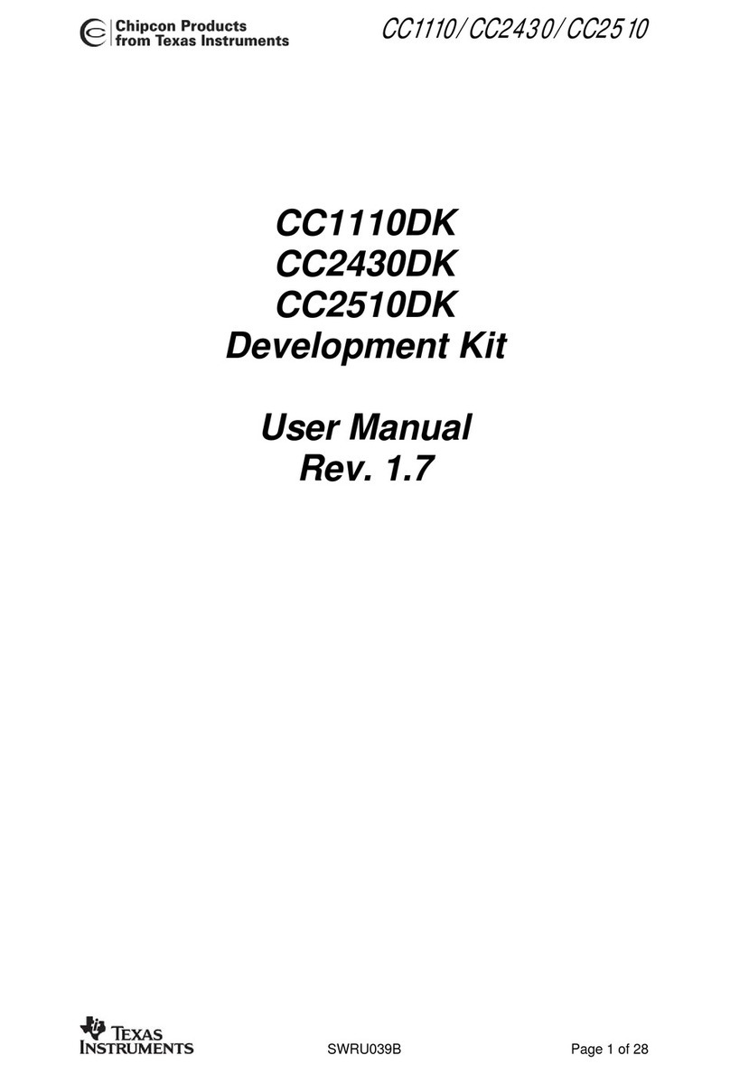 Texas Instruments Chipcon Products CC1110DK User manual