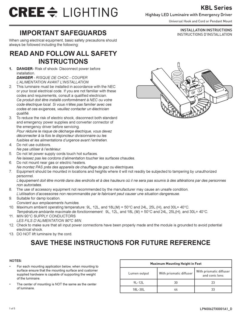 CREE LIGHTING KBL Series User manual