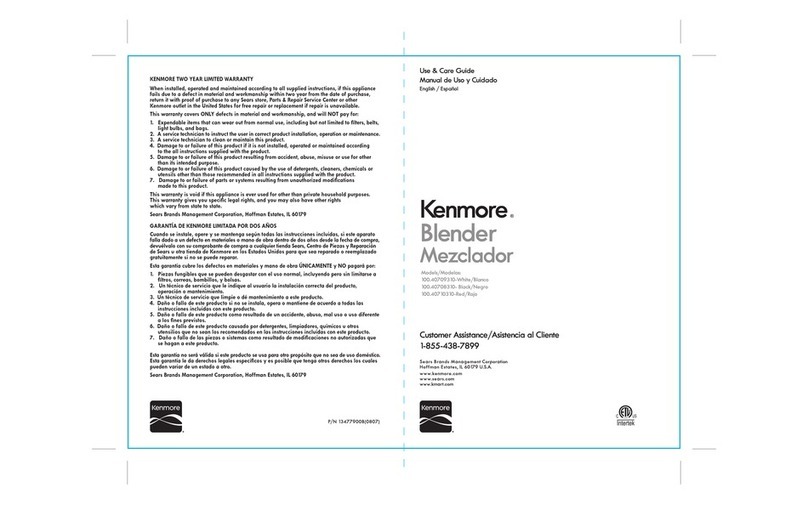 Kenmore 100.40709310 Use & care guide