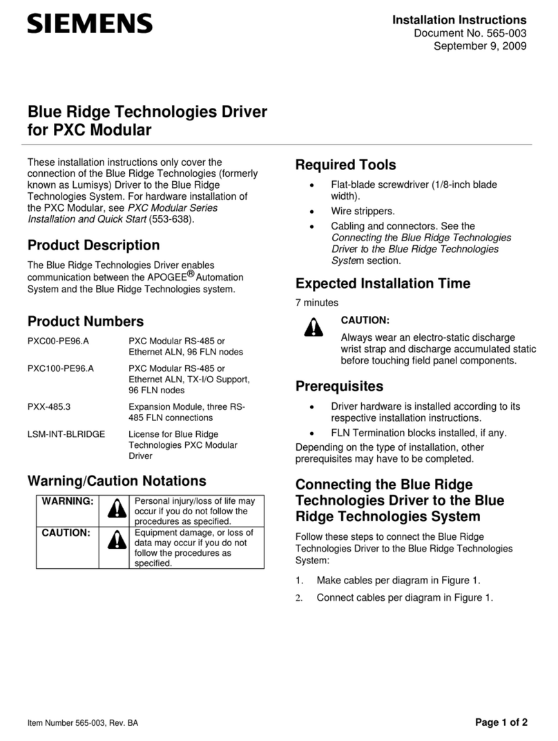 Siemens PXC Series User manual