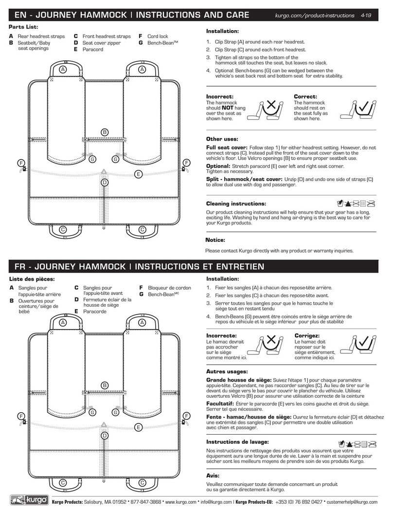 Kurgo JOURNEY HAMMOCK User manual