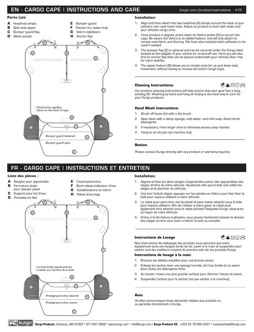 Kurgo CARGO CAPE User manual