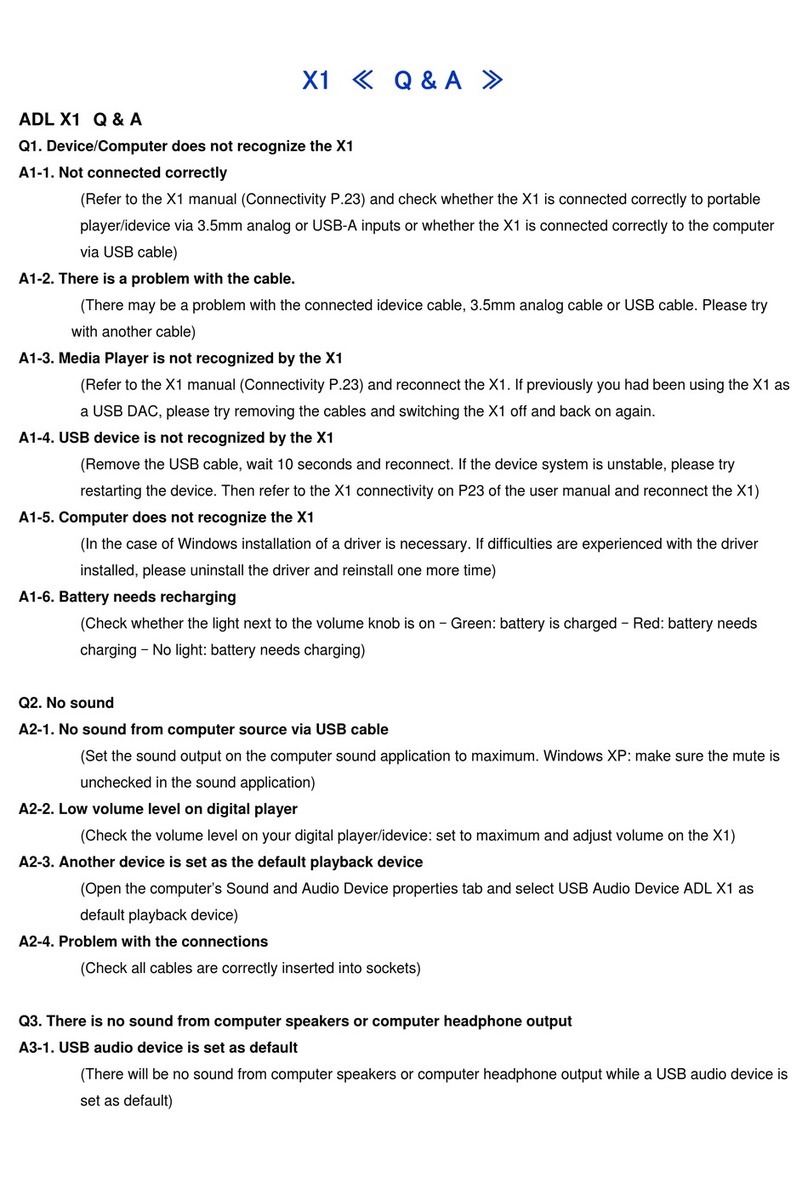 ADL X1 User manual