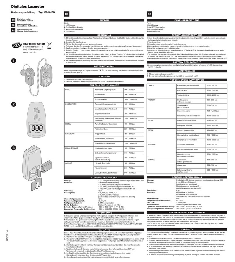 REV Ritter LX-1010B instruction manual