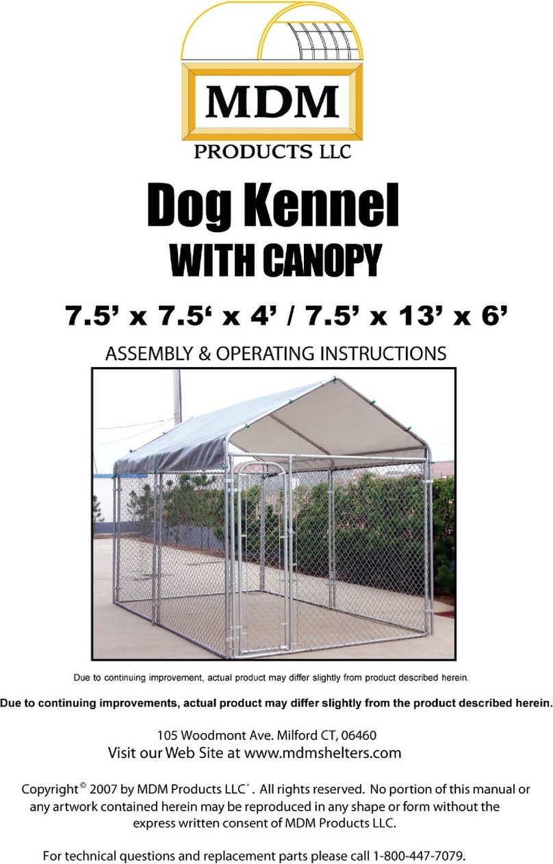 MDM Dog Kennel 7.5'x7.5'x4' Assembly & operation instructions