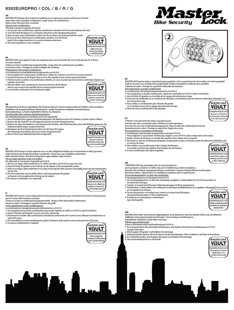 Masterlock 8392EURDPRO manual