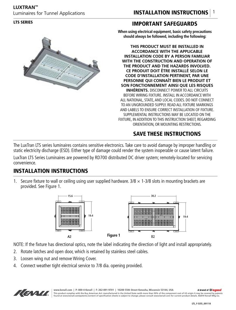 LEGRAND Kenall LUXTRAN LTS Series User manual
