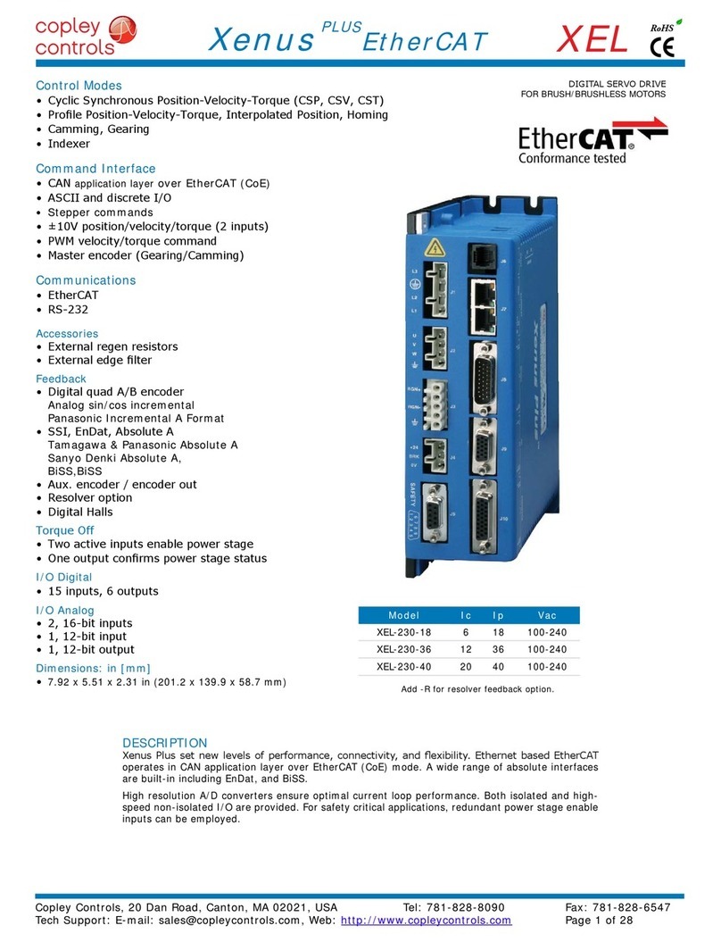Copley Controls Xenus Plus XEL Series manual Copley Controls Xenus Plus XEL Series manual