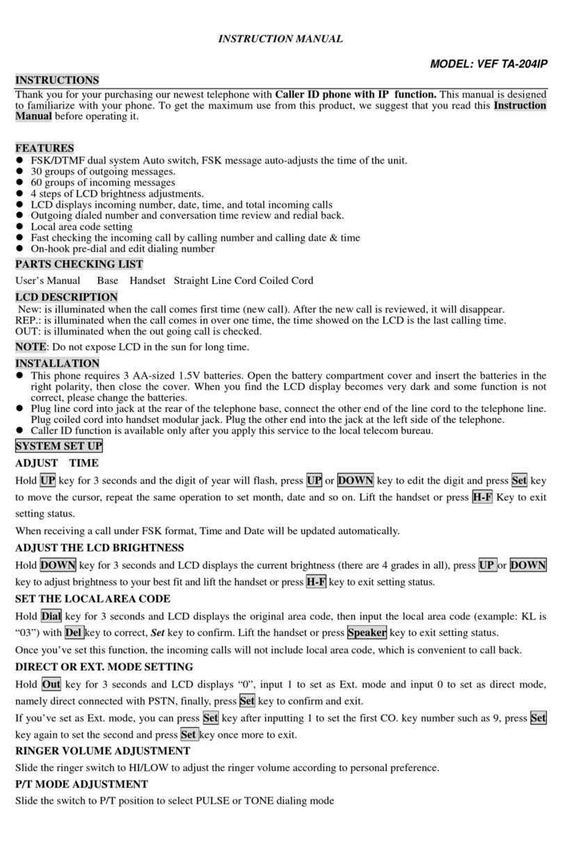 VEF TA-204IP instruction manual