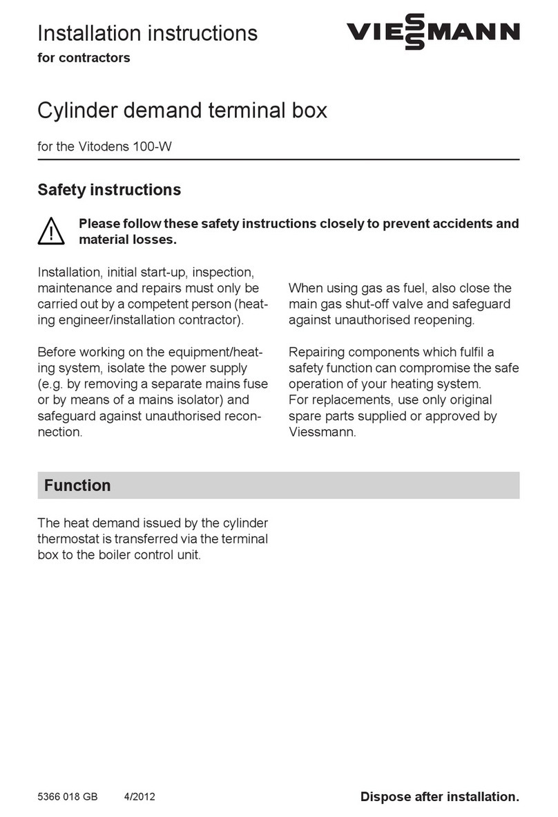 Viessmann Cylinder demand terminal box Installation instructions for contractors