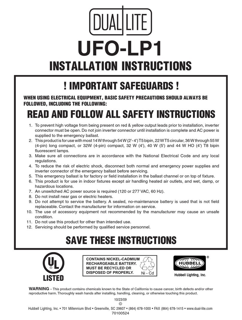 Hubbell Dual-Lite UFO-LP1 User manual Hubbell Dual-Lite UFO-LP1 User manual