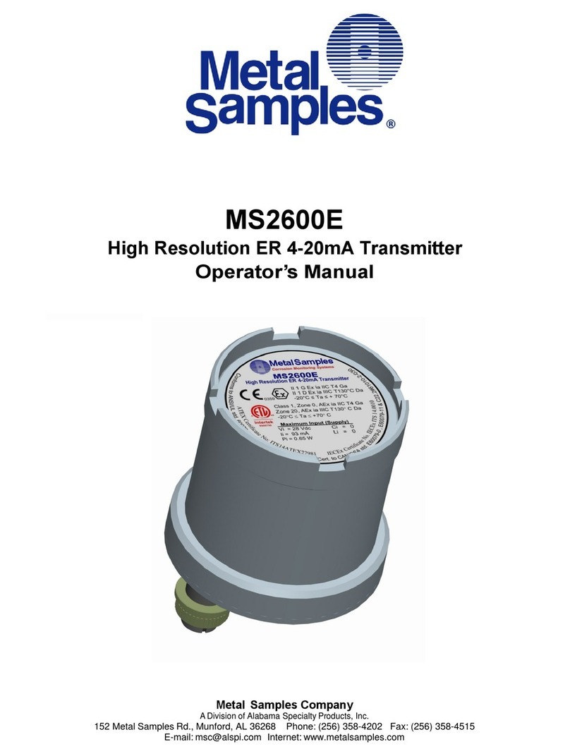 Metal Samples MS2600E Operator's manual