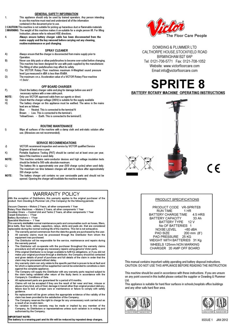Victor SPRITE 8 operating instructions