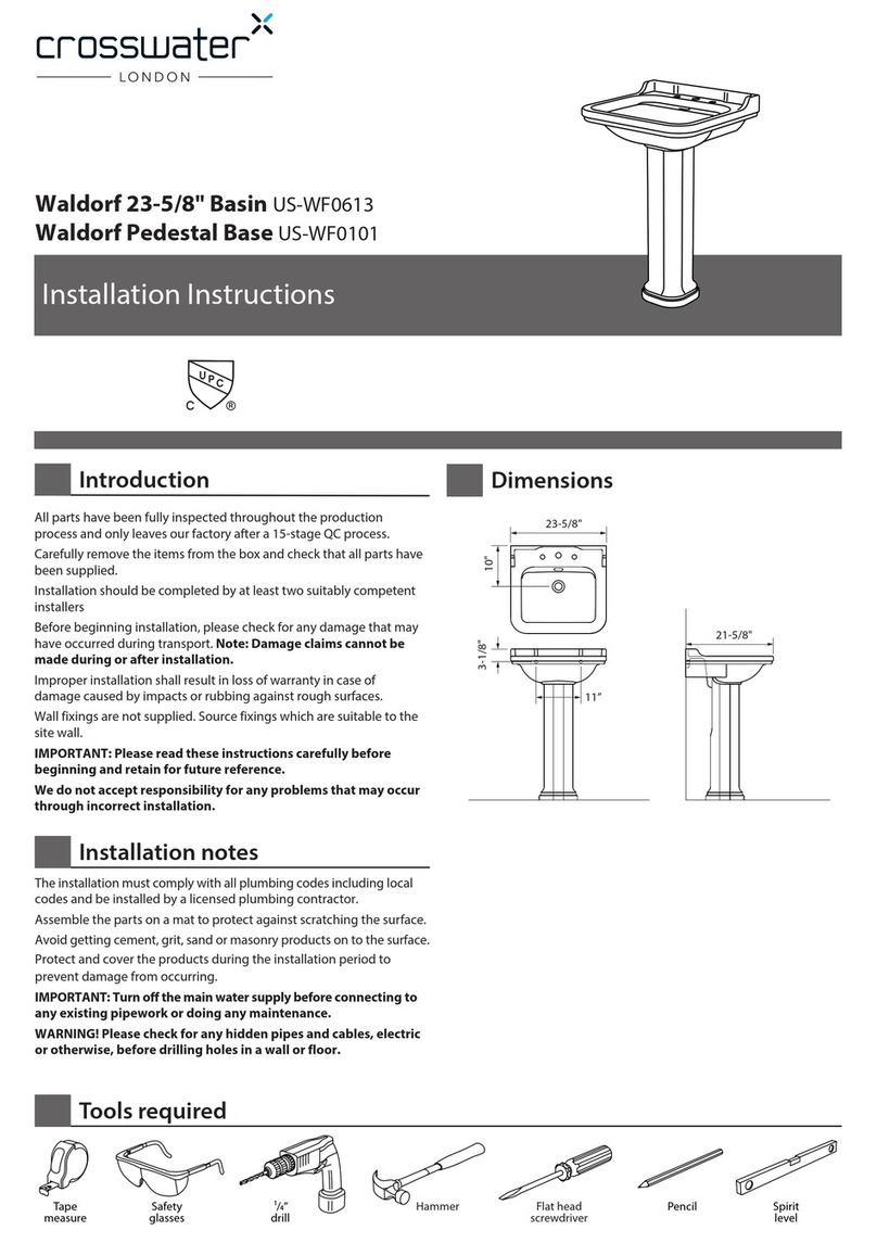 Crosswater Waldorf US-WF0613 installation instructions Crosswater Waldorf US-WF0613 installation instructions
