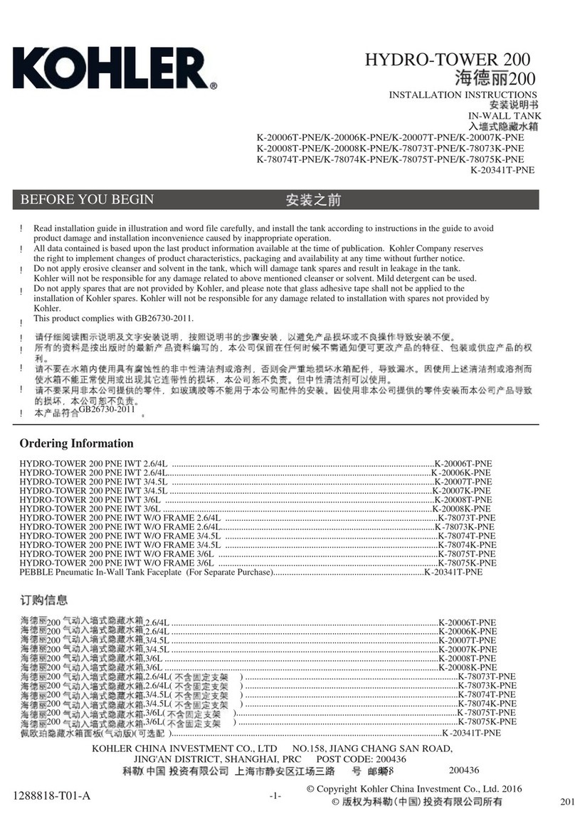 Kohler HYDRO-TOWER 200 Series User manual