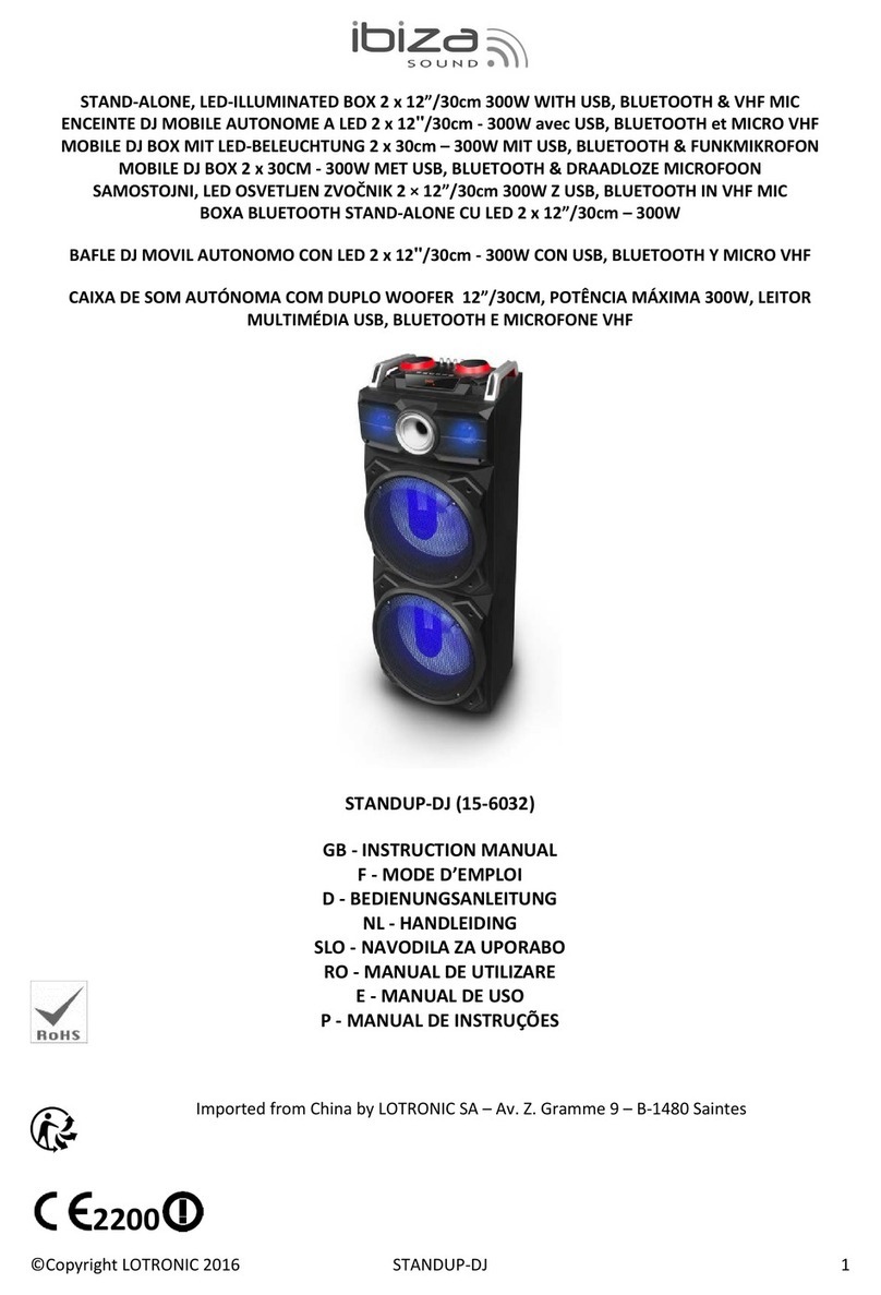 Ibiza sound STANDUP-DJ 15-6032 User manual