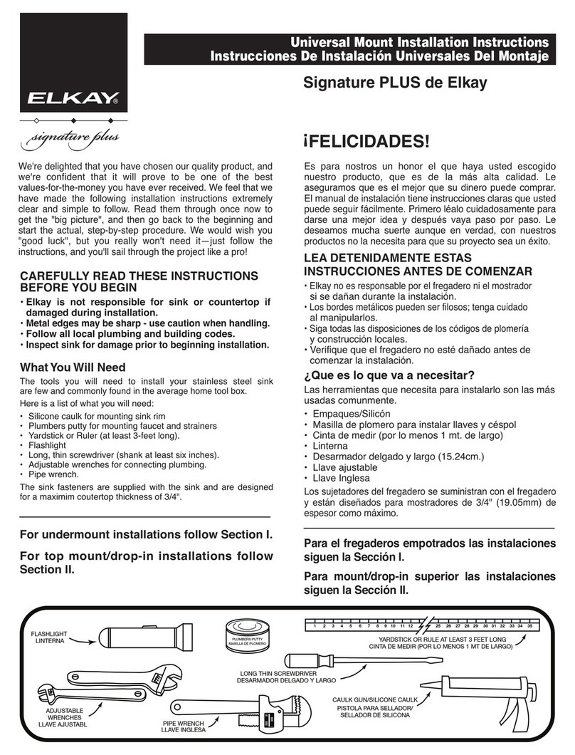Elkay Signature PLUS HD322425 installation instructions