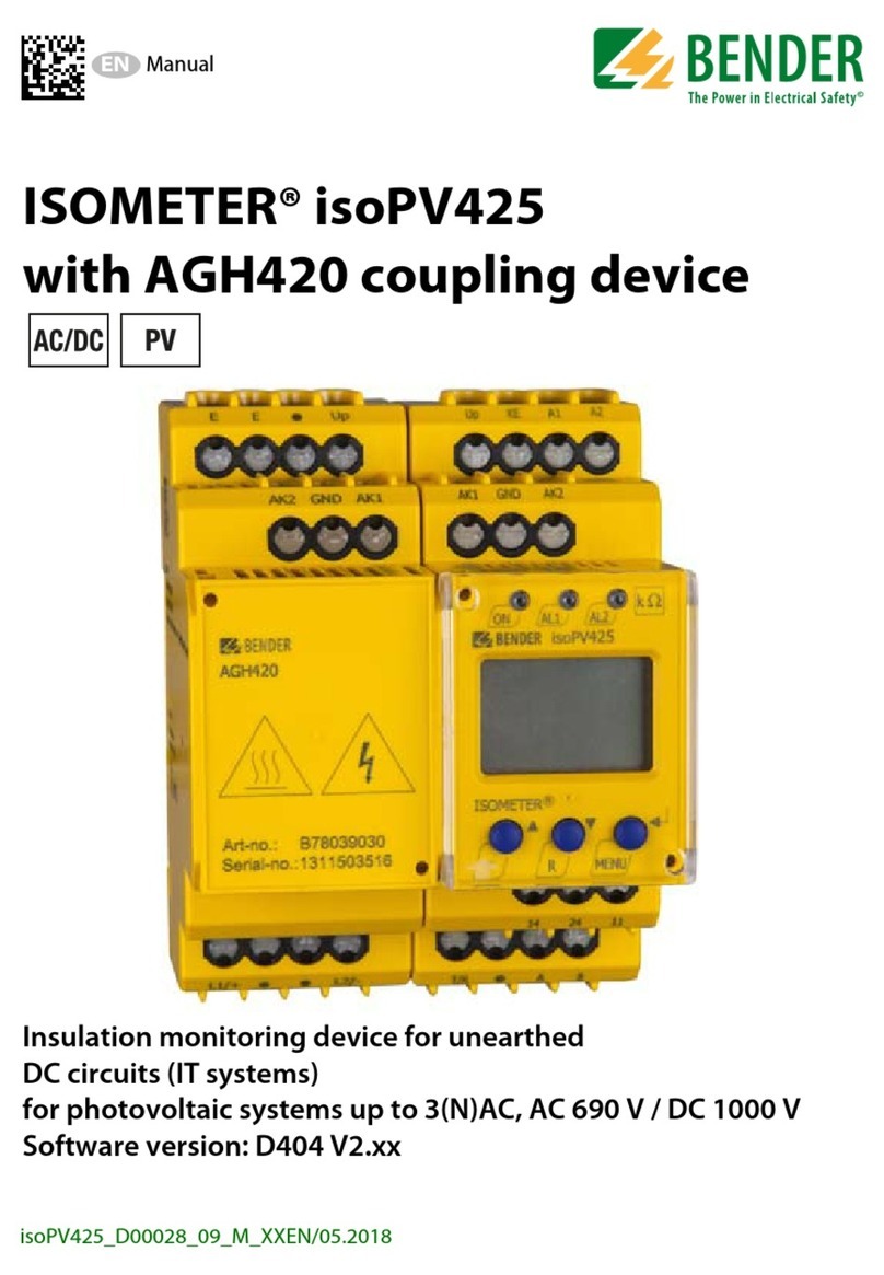 Bender ISOMETER isoPV425 with AGH420 manual