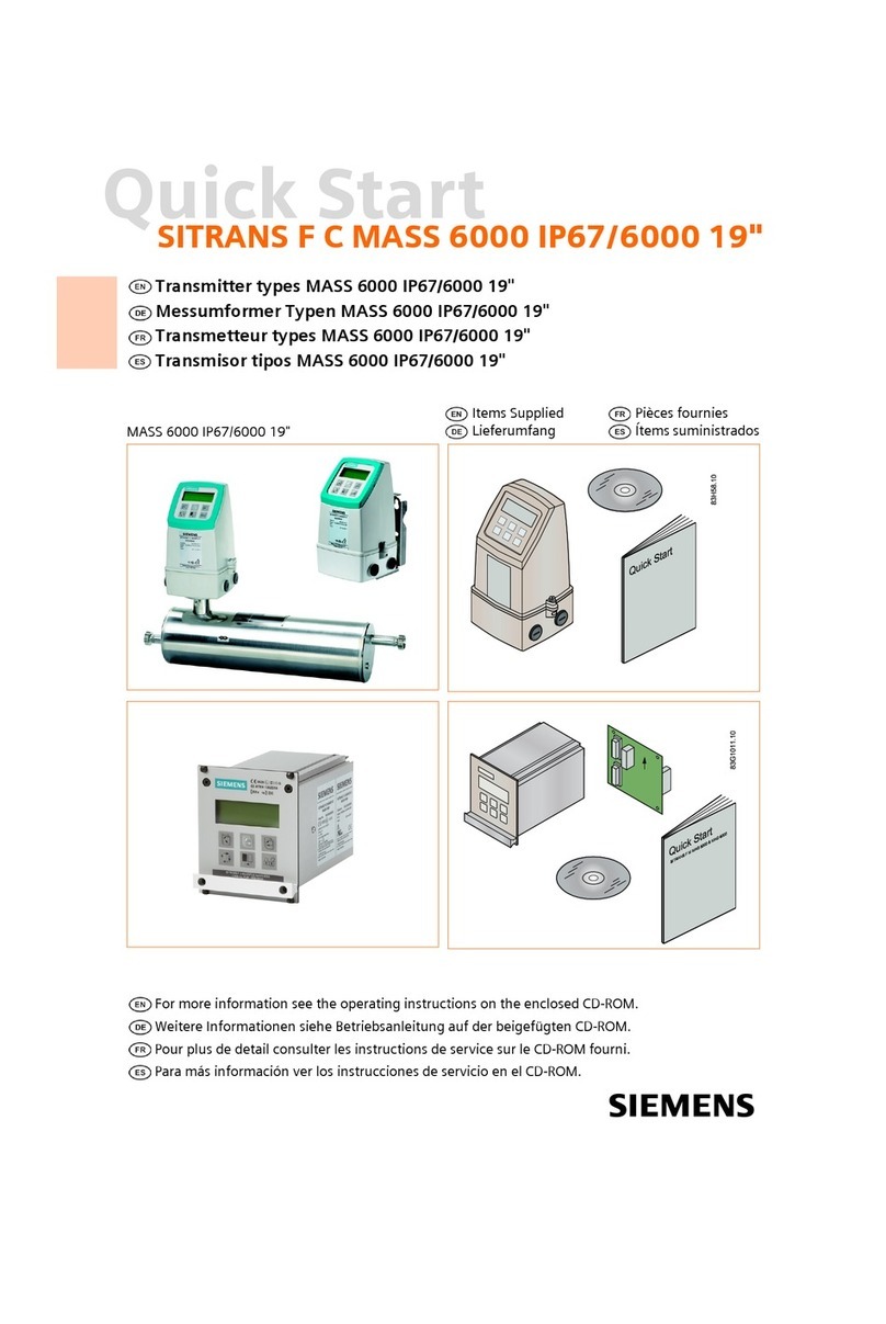 Siemens SITRANS F C MASS 6000 IP67 User manual