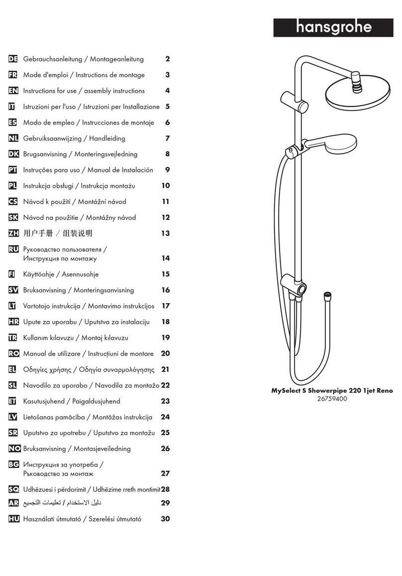 Hans Grohe MySelect S Showerpipe 220 1jet Reno 26759400 Manual