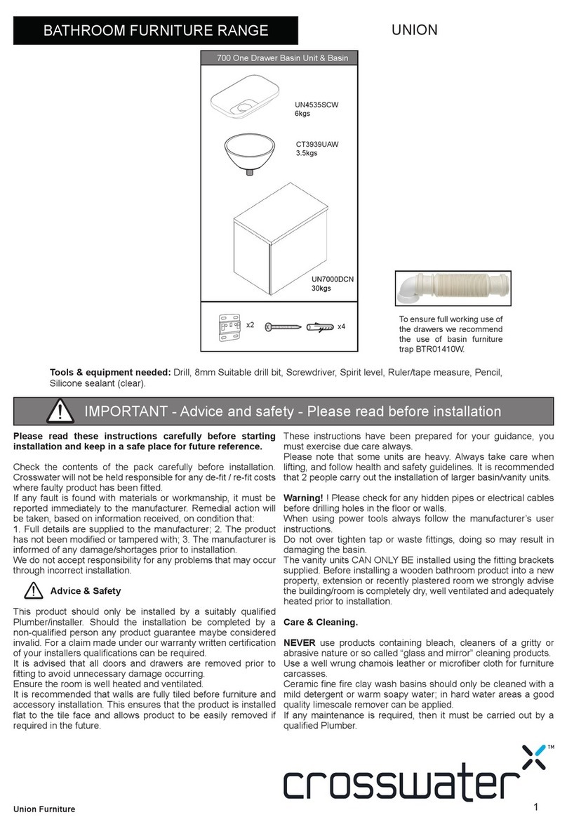 Crosswater UNION Series User manual