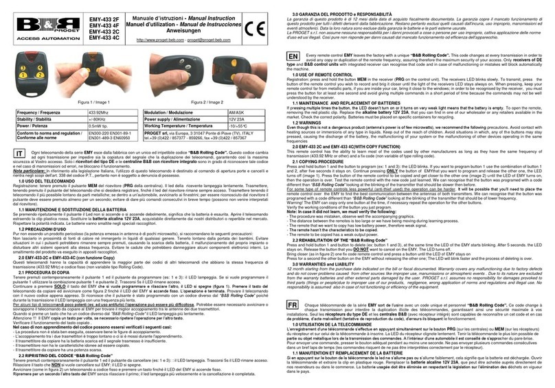 B&B Proget EMY-433 2F Manual instruction