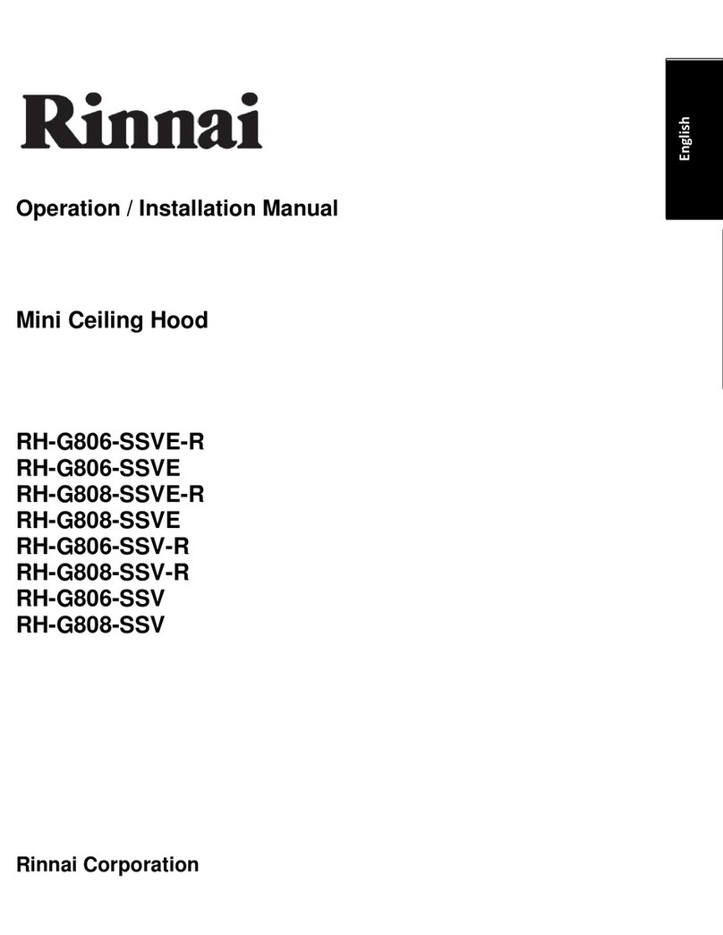 Rinnai RH-G806-SSVE-R Operation and installation manual