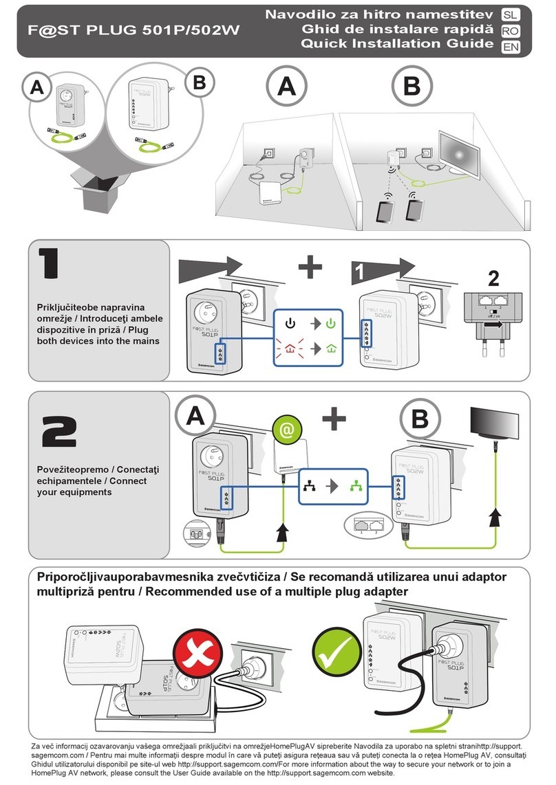 SAGEMCOM Fast Plug F501P Quick installation guide