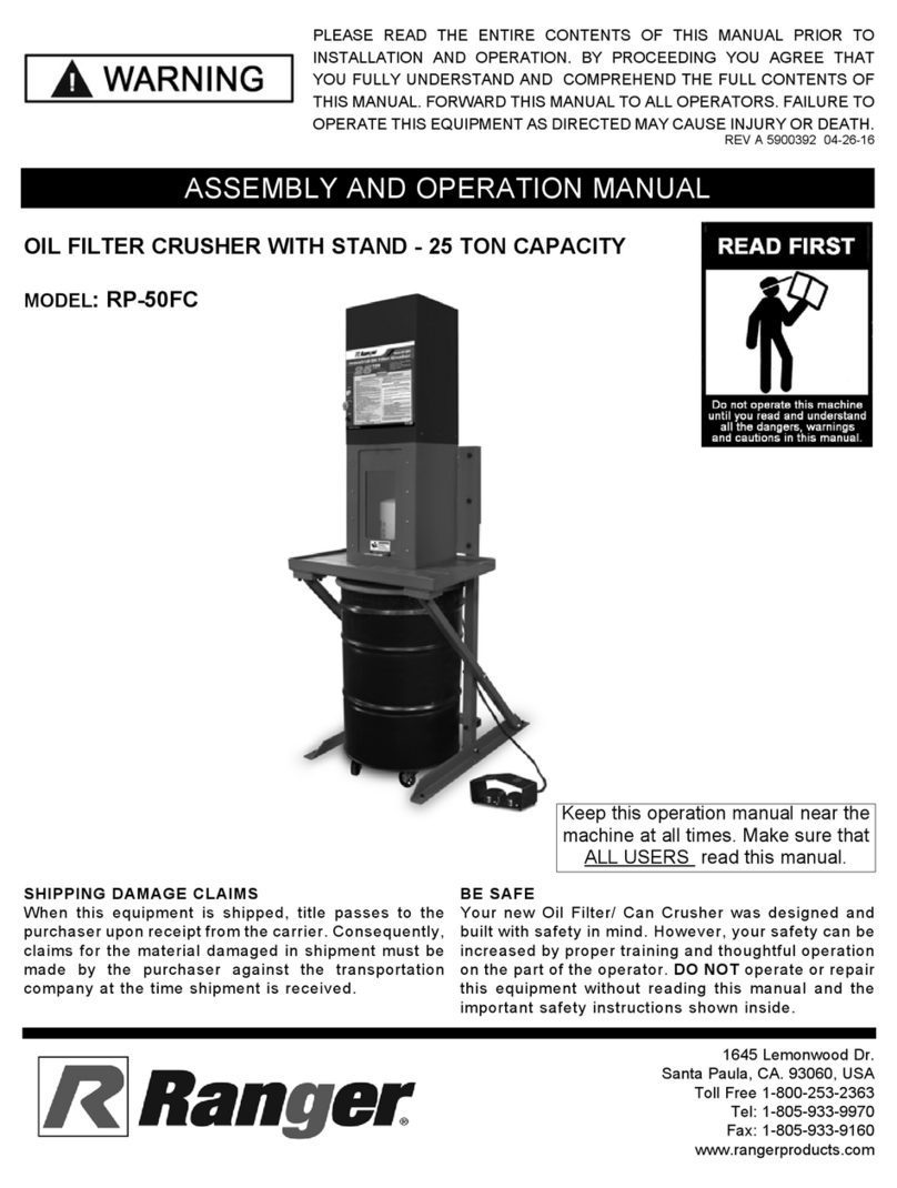 Ranger RP-50FC Installation and operating instructions