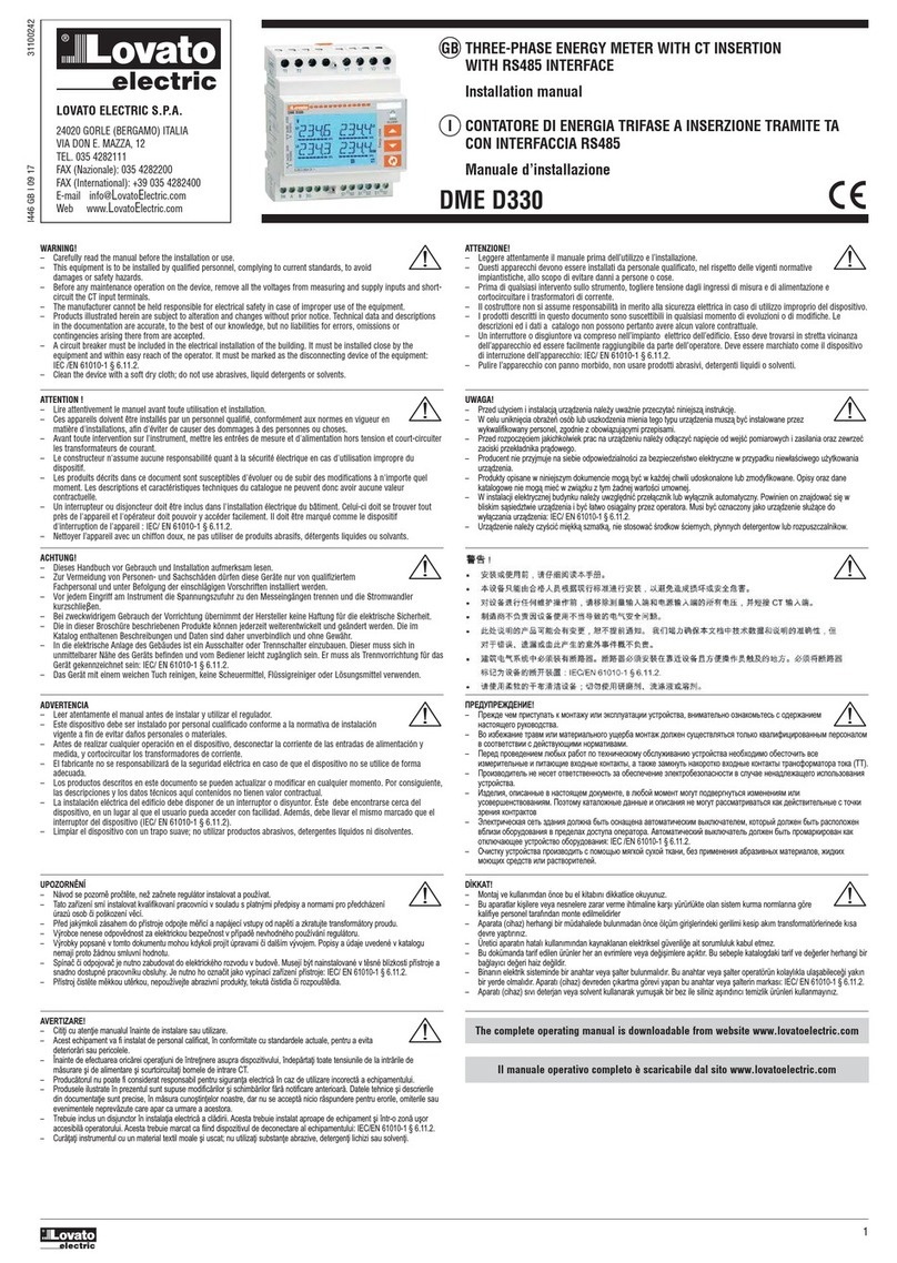 Lovato DME D330 User manual
