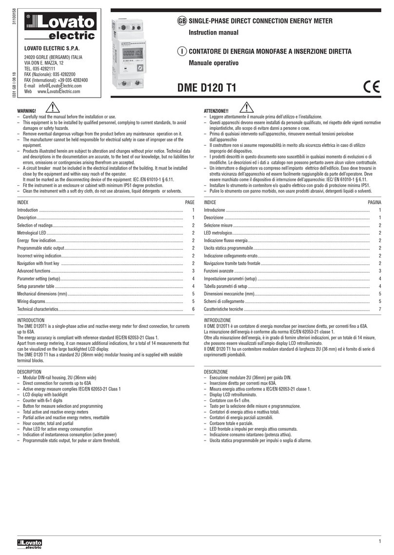 Lovato DME D120 T1 User manual
