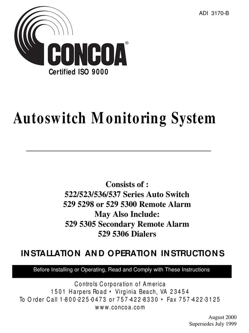 Concoa 522 Series Installation and operation instructions