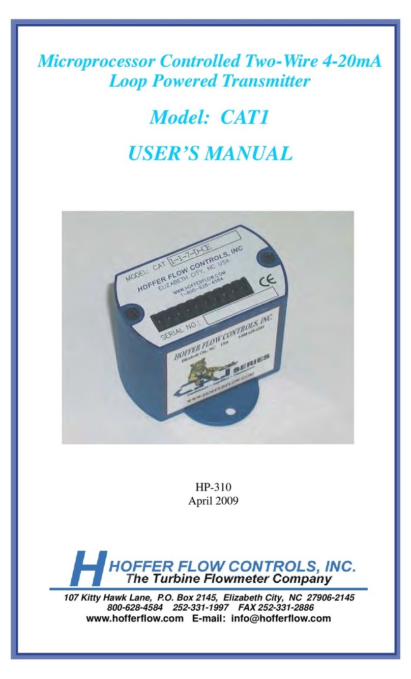 Hoffer Flow Controls CAT1 Series user manual Hoffer Flow Controls CAT1 Series user manual