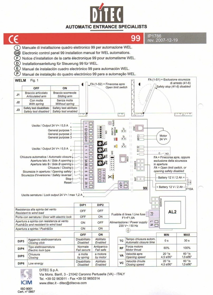 DITEC 99 User manual