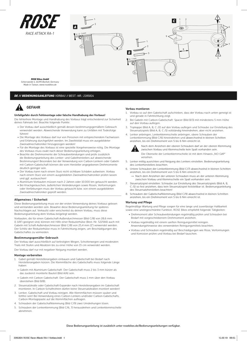 Rose electronics RACE ATTACK RA-1 owner's manual