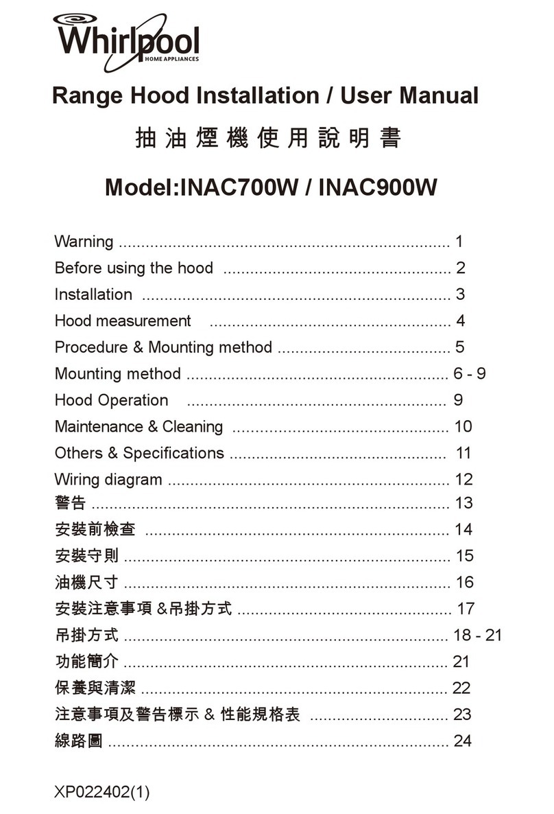 Whirlpool INAC700W Installation & user manual