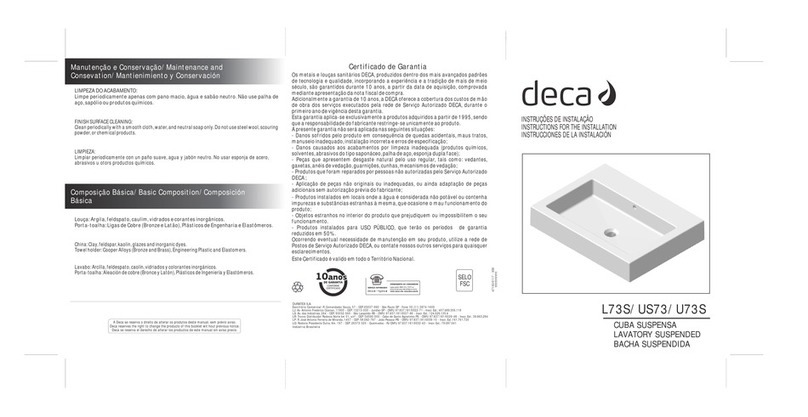 Deca US73 Instruction for the installation Deca US73 Instruction for the installation