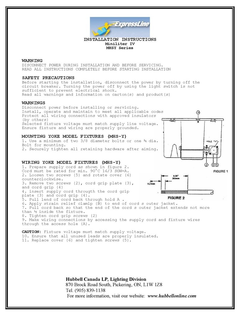 Hubbell ExpressLine Miniliter IV MHSY Series User manual