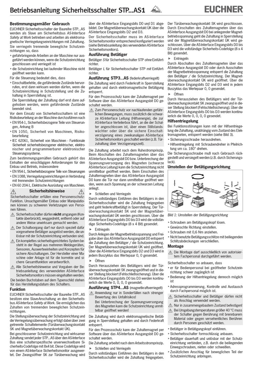 EUCHNER STP AS1 Series operating instructions EUCHNER STP AS1 Series operating instructions