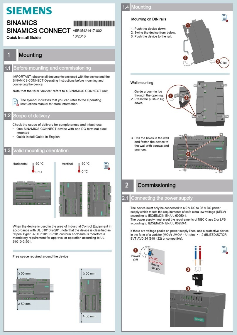 Siemens SINAMICS Series Quick install guide