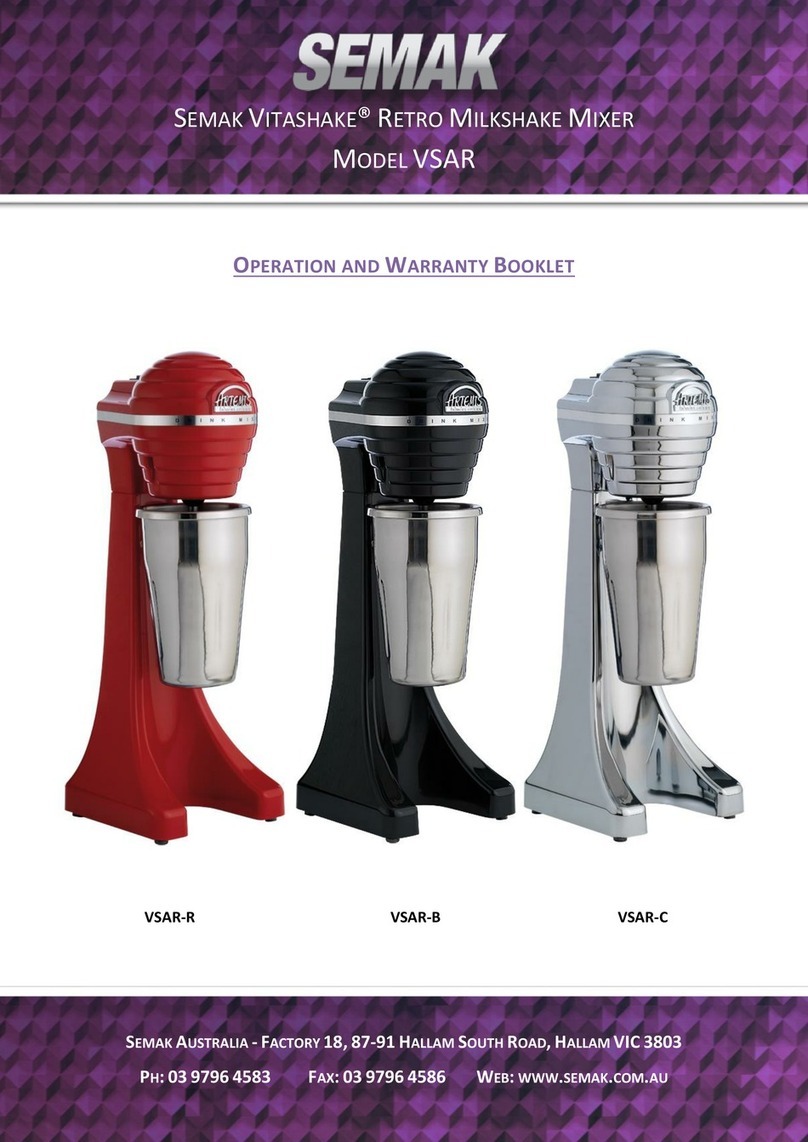 SEMAK VITASHAKE VSAR Series Installation and operation manual