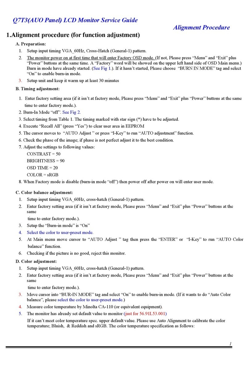 BenQ Q7T3 Series User manual BenQ Q7T3 Series User manual