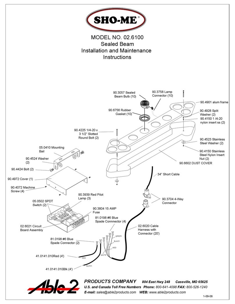 ABLE2 SHO-ME 02.6100A Installation and maintenance instructions