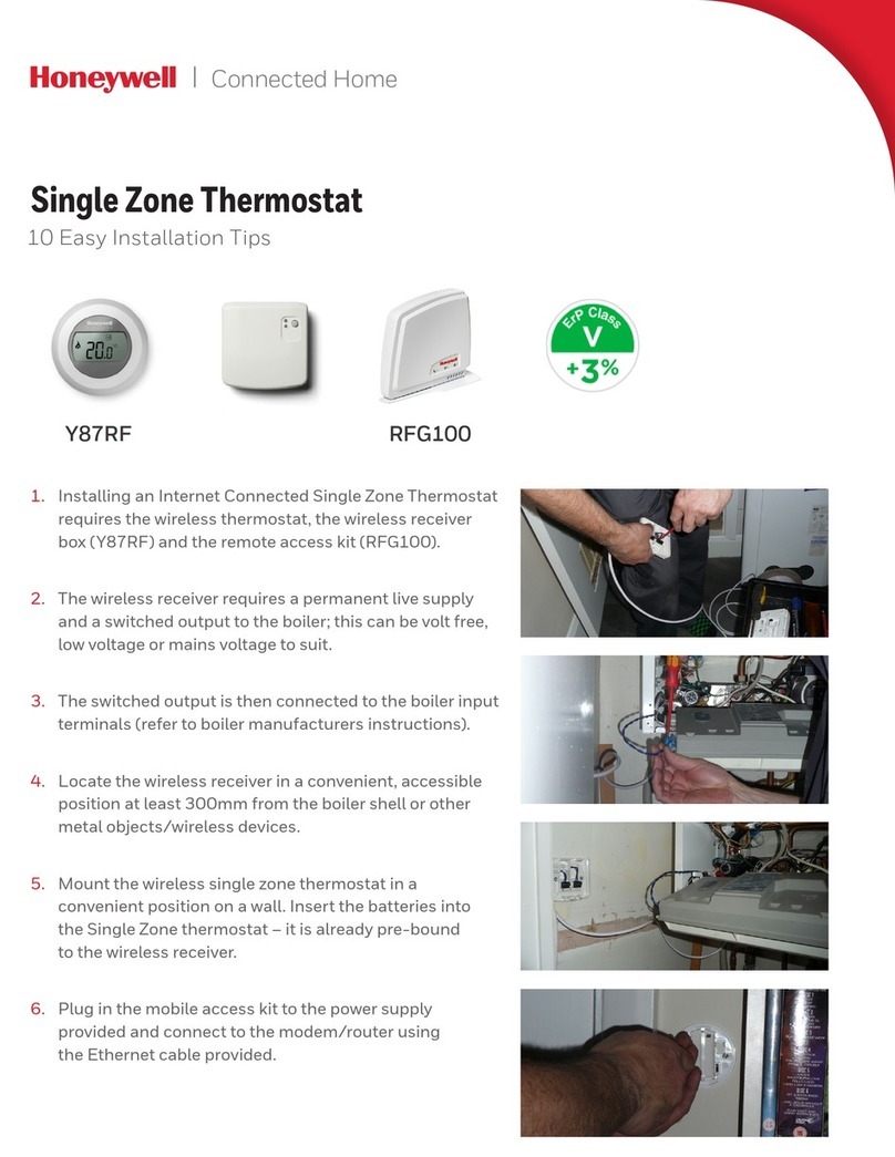 Honeywell Connected Home Single Zone Thermostat Assembly instructions