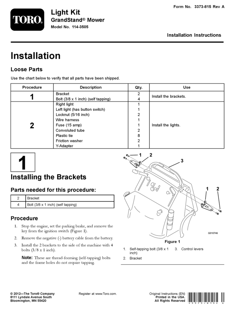 Toro GrandStand 114-3505 User manual