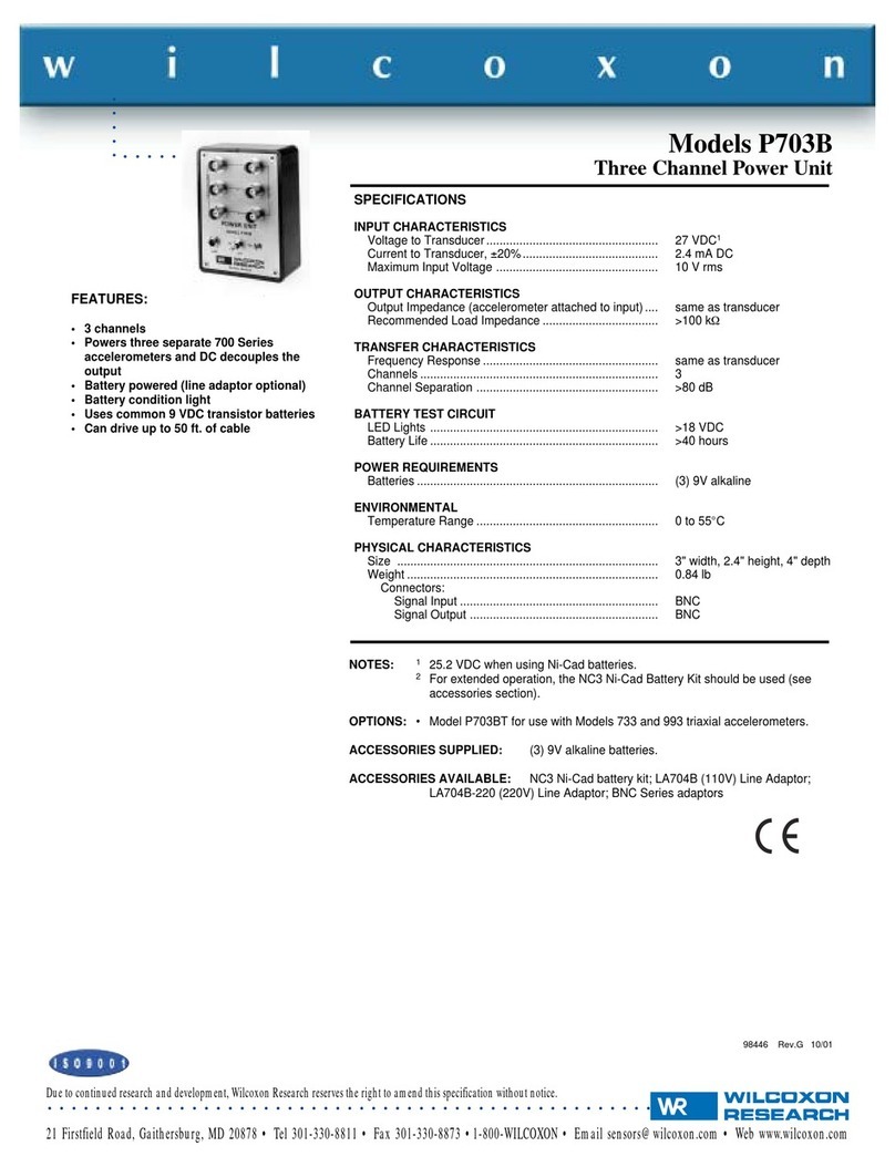 Wilcoxon P703B operating instructions