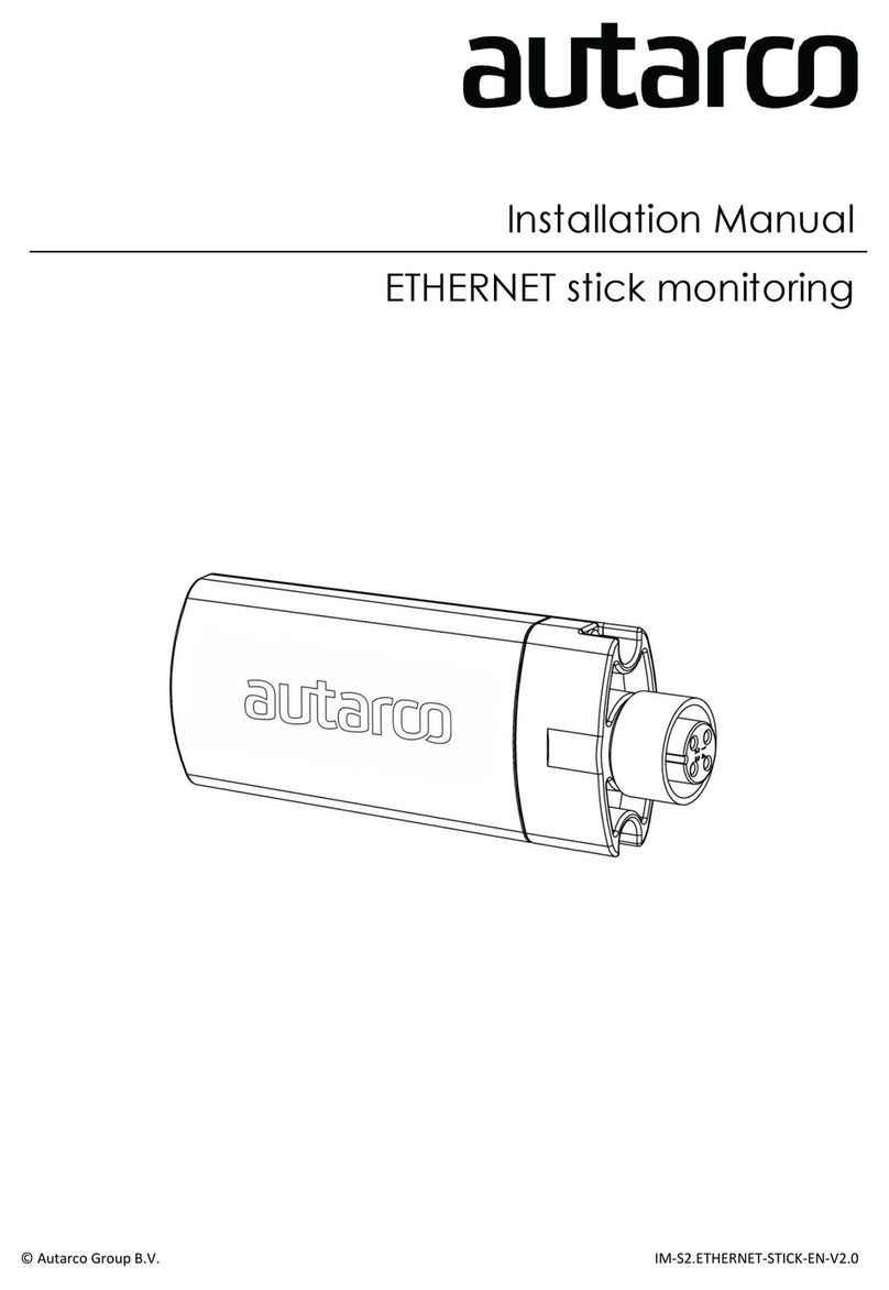 Autarco ETHERNET stick monitoring installation manual