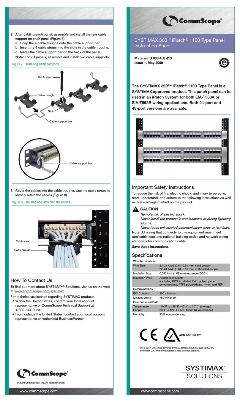CommScope SYSTIMAX 360 iPatch 1100 instruction sheet