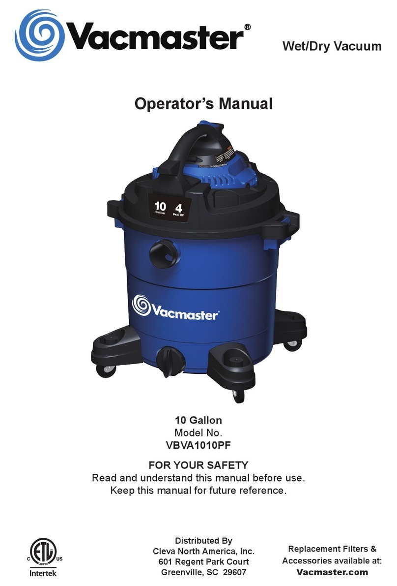 Vacmaster VBVA1010PF Operator's manual
